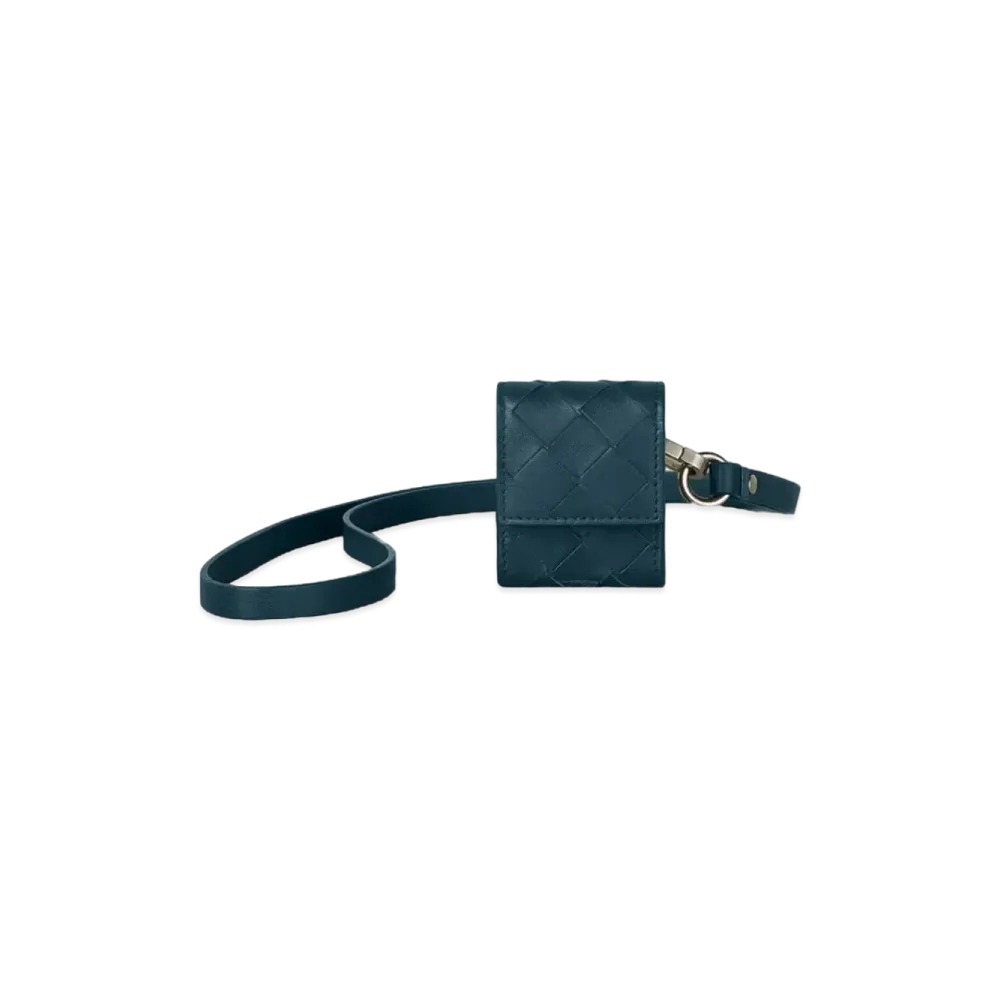 Bottega Veneta Intrecciato Calfskin AirPods Case "Deep Blue"