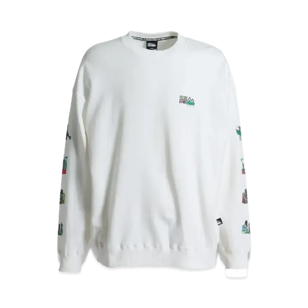 FIRST DOWN SOUVENIR CREW SWEAT "Off White"