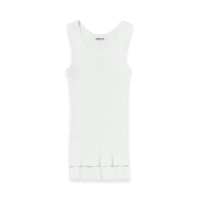 AURALEE Cotton High Gauge Rib Knit Tank Top "White"