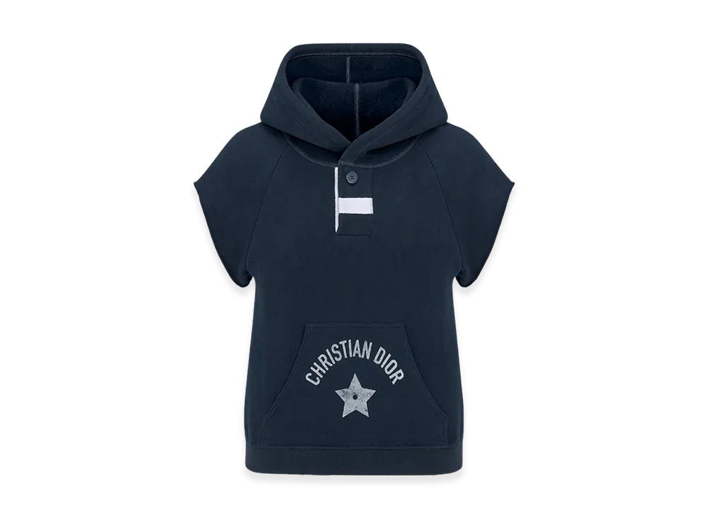 Dior Women's Short-Sleeved Hooded Sweatshirt Jersey "Navy Blue"
