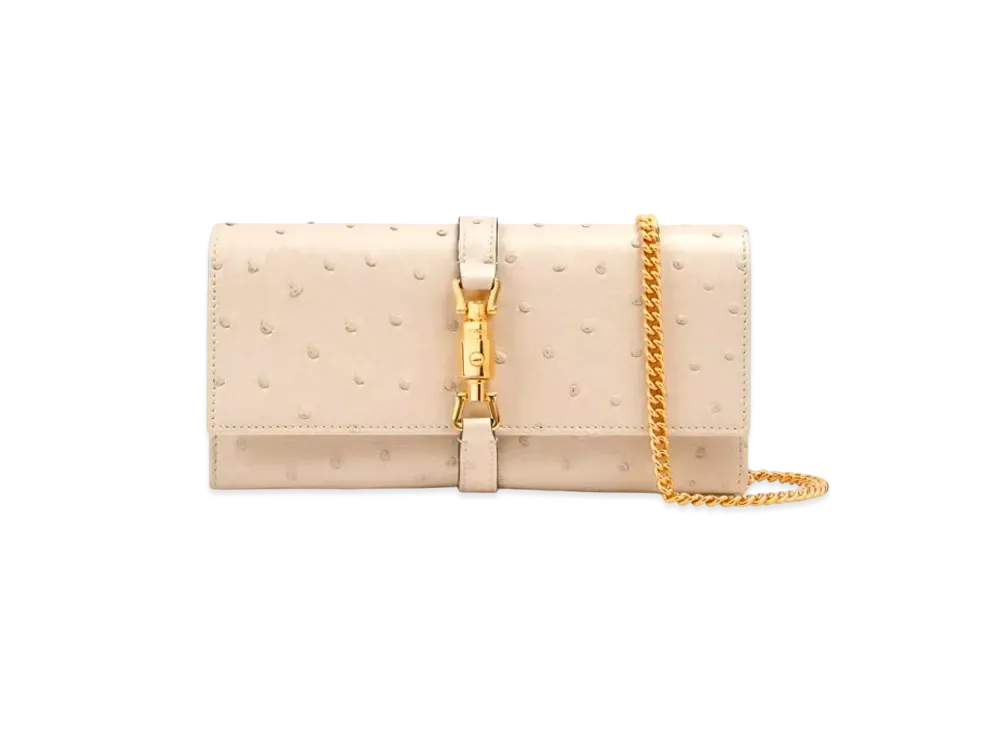 GUCCI Jackie 1961 Ostrich Chain Wallet
