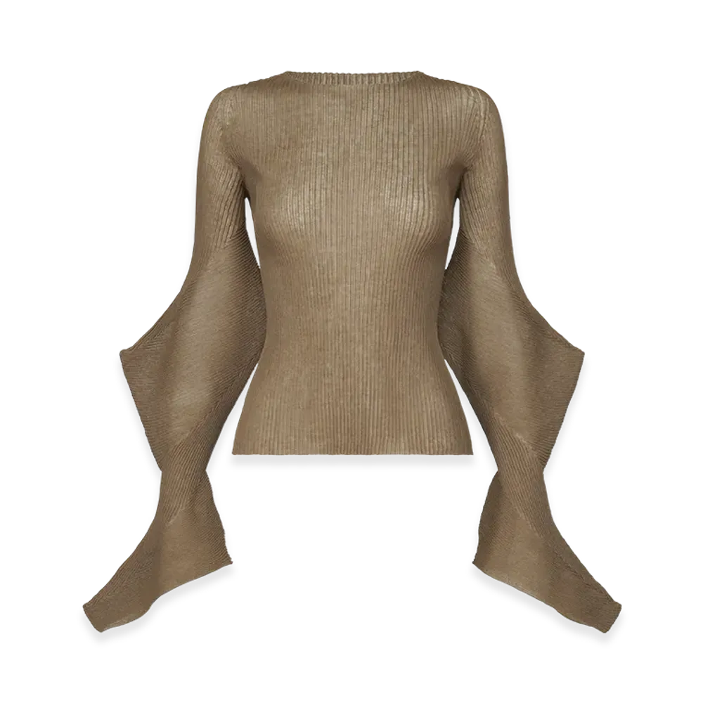 ISSEY MIYAKE Spikelet Knit "Greige"