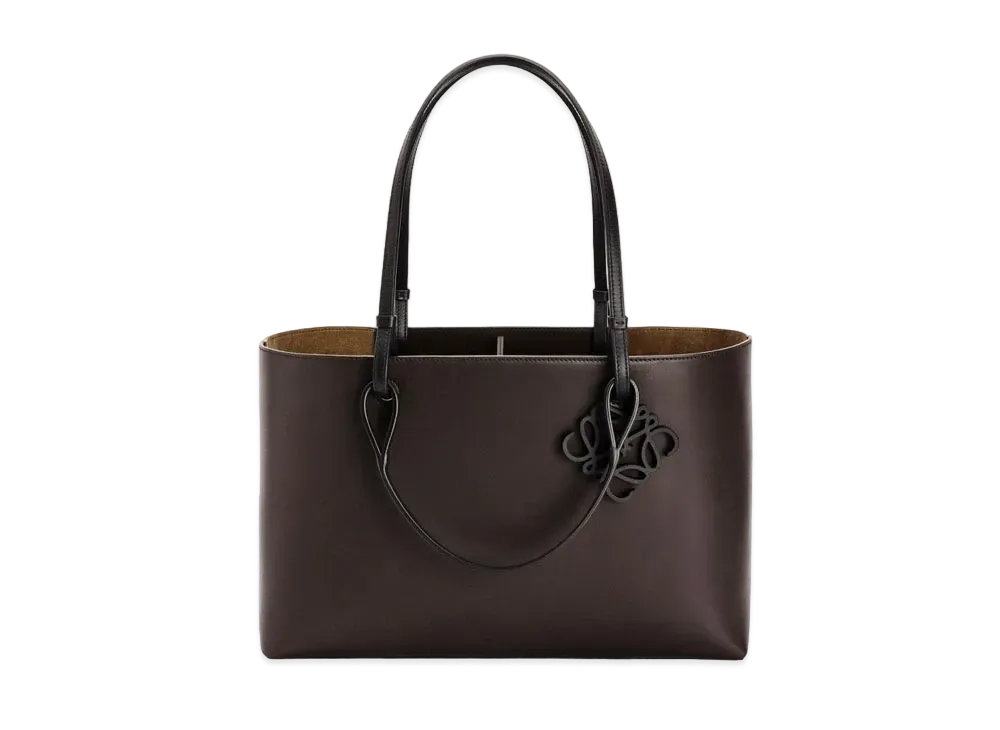 LOEWE Double Handle East West Tote In Smooth Calfskin "Ebony / Dark Gold"