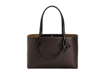 LOEWE Double Handle East West Tote In Smooth Calfskin "Ebony / Dark Gold"