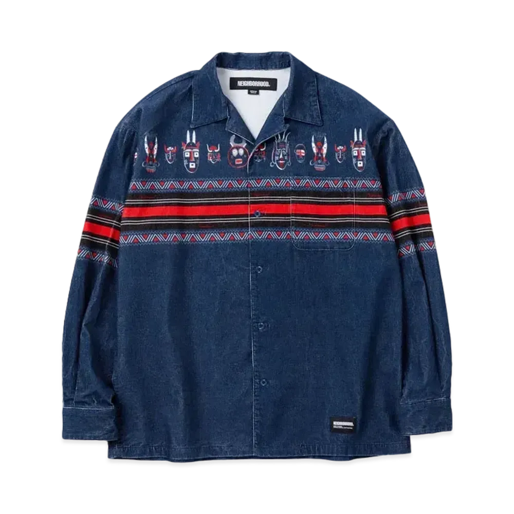 NEIGHBORHOOD Mask Print Shirt LS "Navy"
