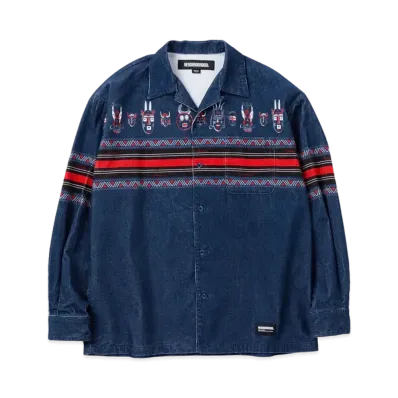 NEIGHBORHOOD Mask Print Shirt LS "Navy"