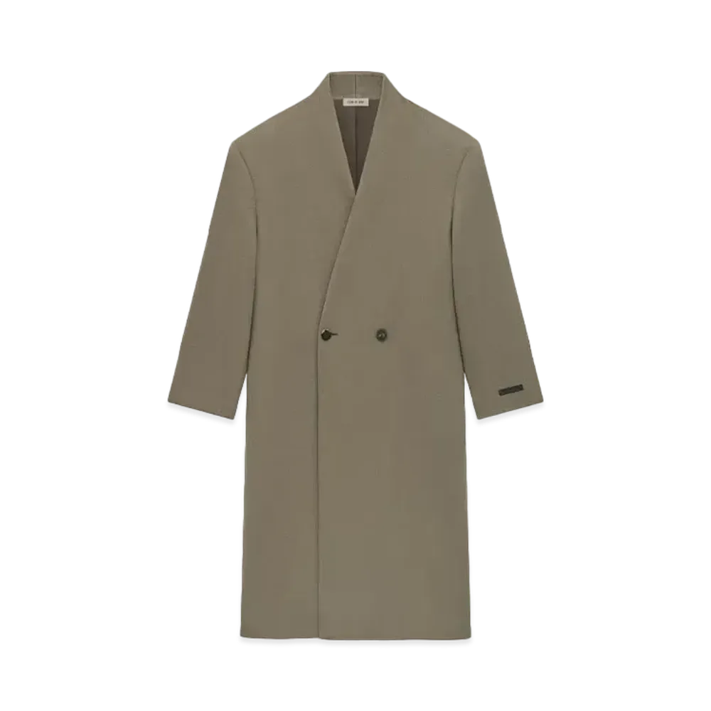 FEAR OF GOD Melton Wool Lapelless Coat "Wood"