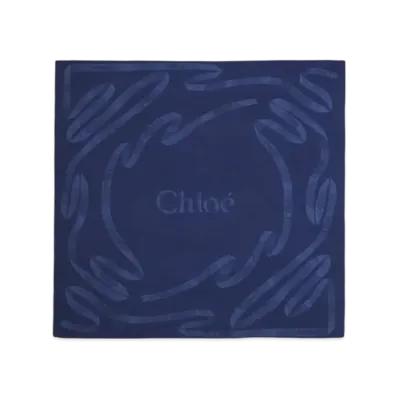 Chloe Ribbon Jacquard Shawl "Denim Blue"