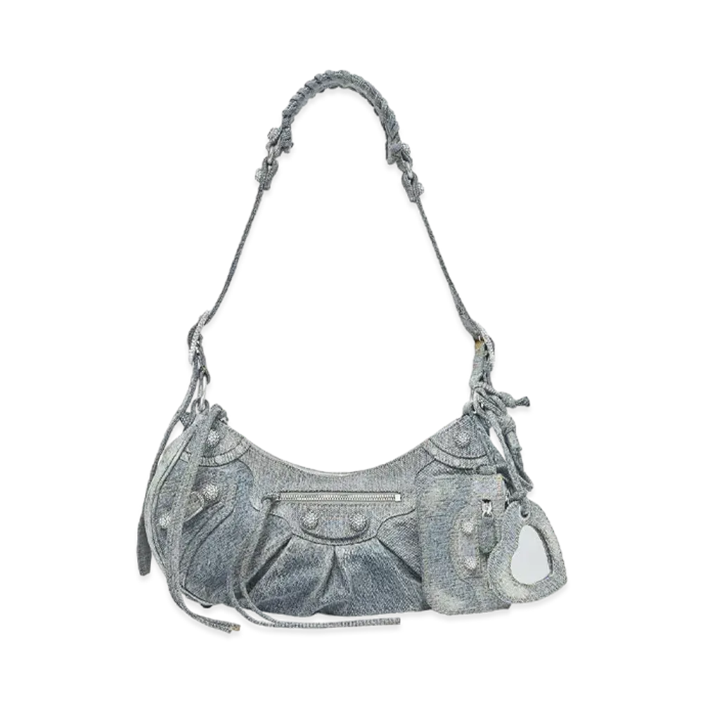 BALENCIAGA Le Cagole Small Shoulder Bag Denim "Blue"