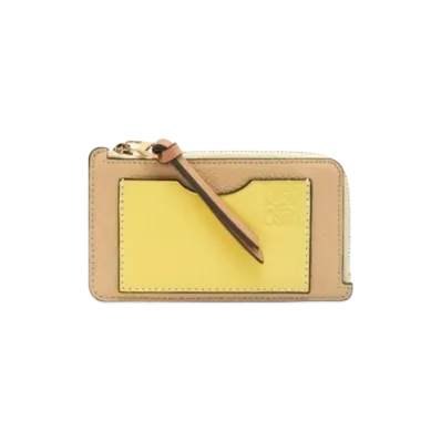 LOEWE Coin Card Holder Soft Grain Calf "Butter/Pale Lemon"
