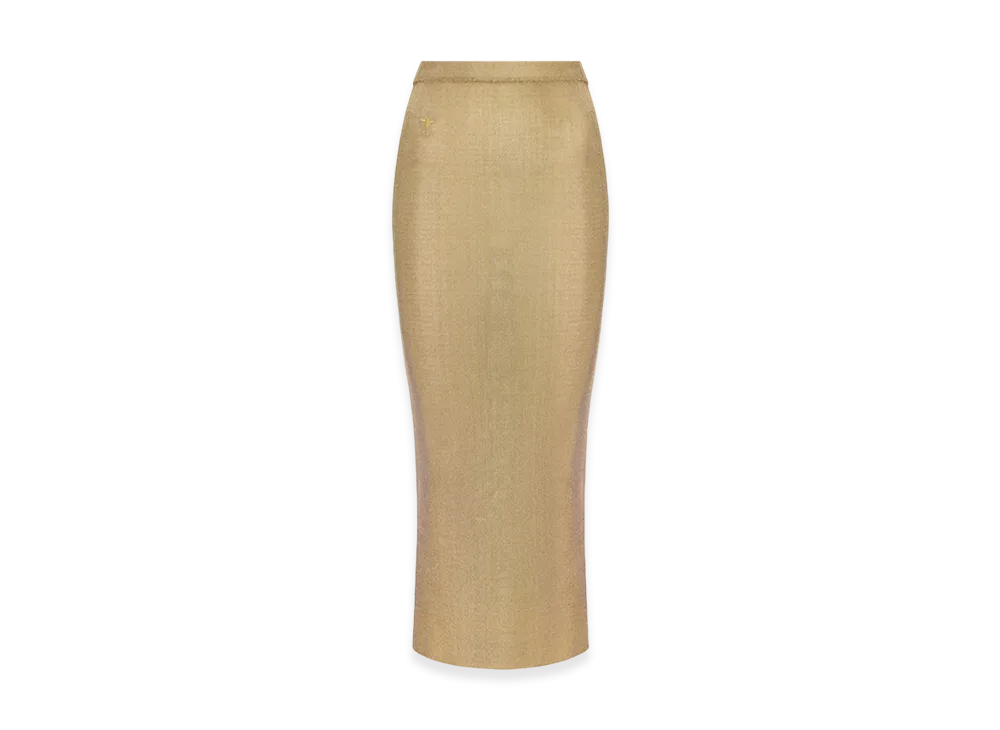 Dior Women's Or Mid-Length Skirt Ribbed "Gold"