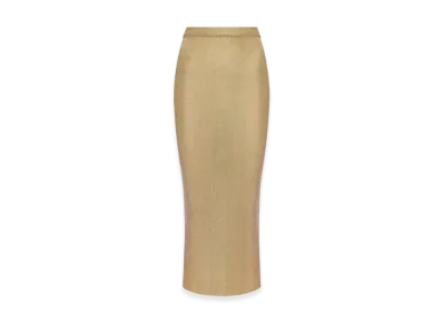 Dior Women's Or Mid-Length Skirt Ribbed "Gold"