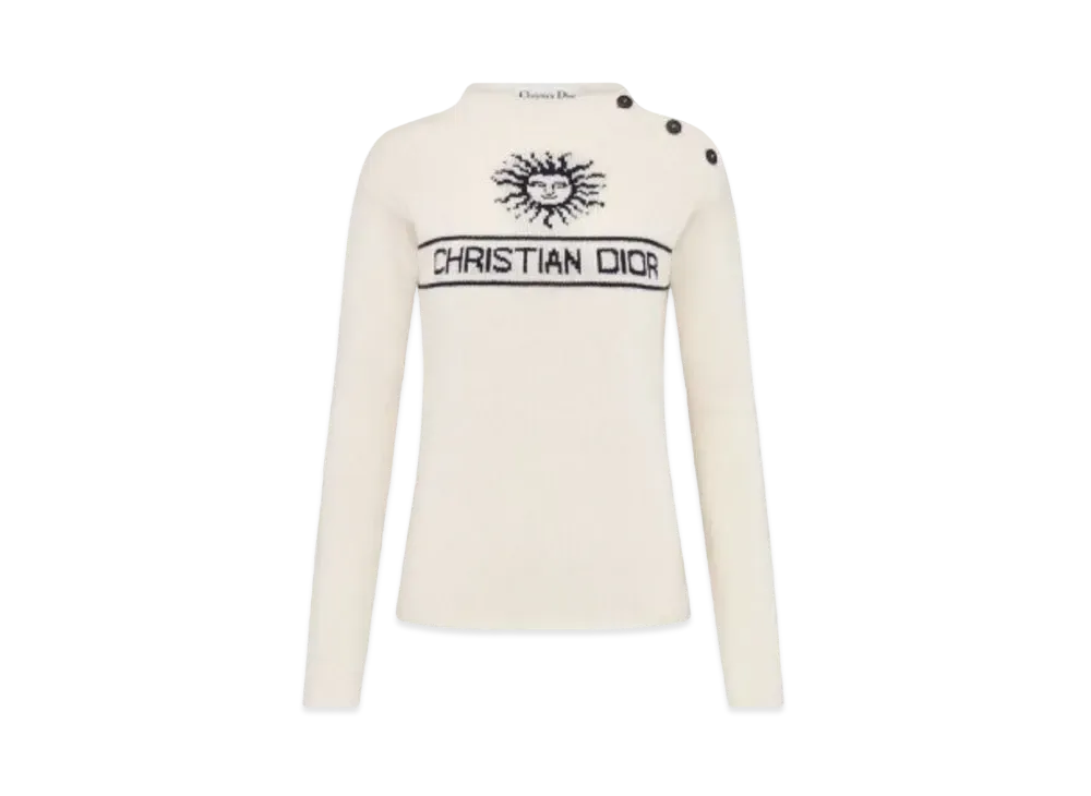Dior Sweater Cashmere Knit with Signature "White/Blue "