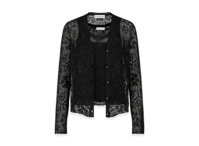 Dior Women's Twin-Set Linen Silk Cotton Lace "Black"