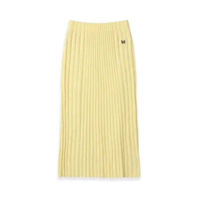 Maison Kitsune Women's Baby Fox Ribbed Midi Skirt "Lemonade"