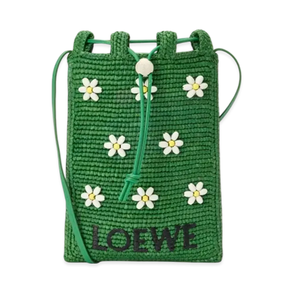 LOEWE Drawstring Pocket "Tropical Green/White"