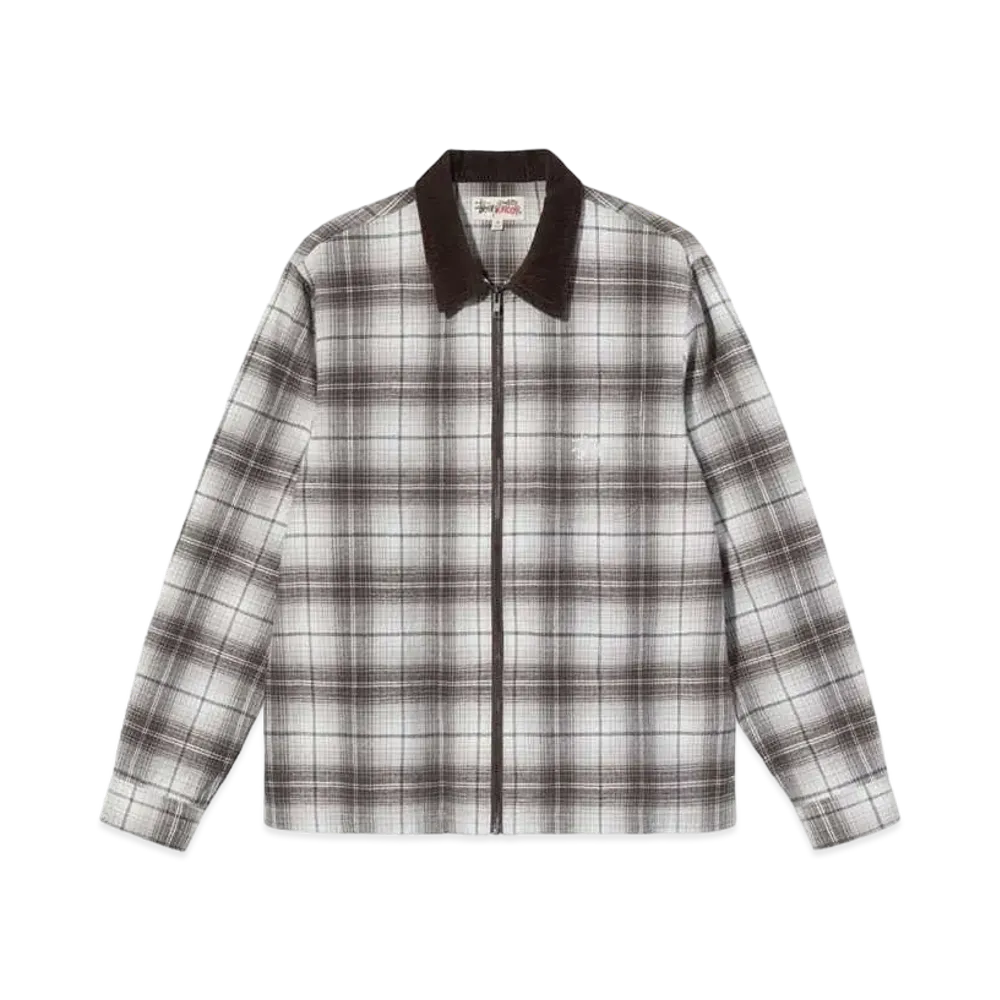Stussy Frank Plaid Zip LS Shirt "Brown"