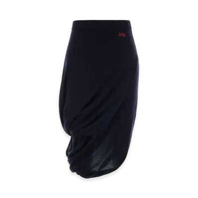 LOEWE Women's Wool Blend Skirt "Dark Blue"