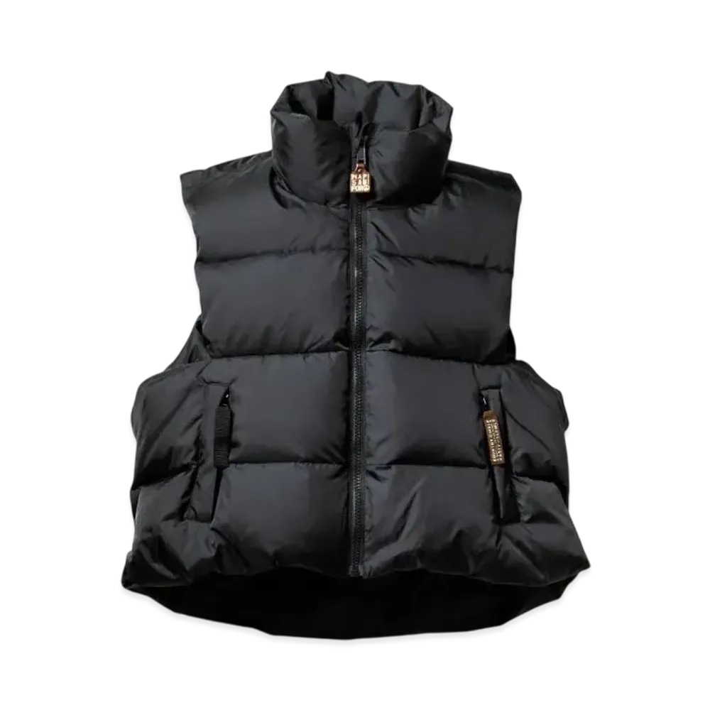 KAPITAL Ripstop Nylon Down Burger Keel Vest "Black"