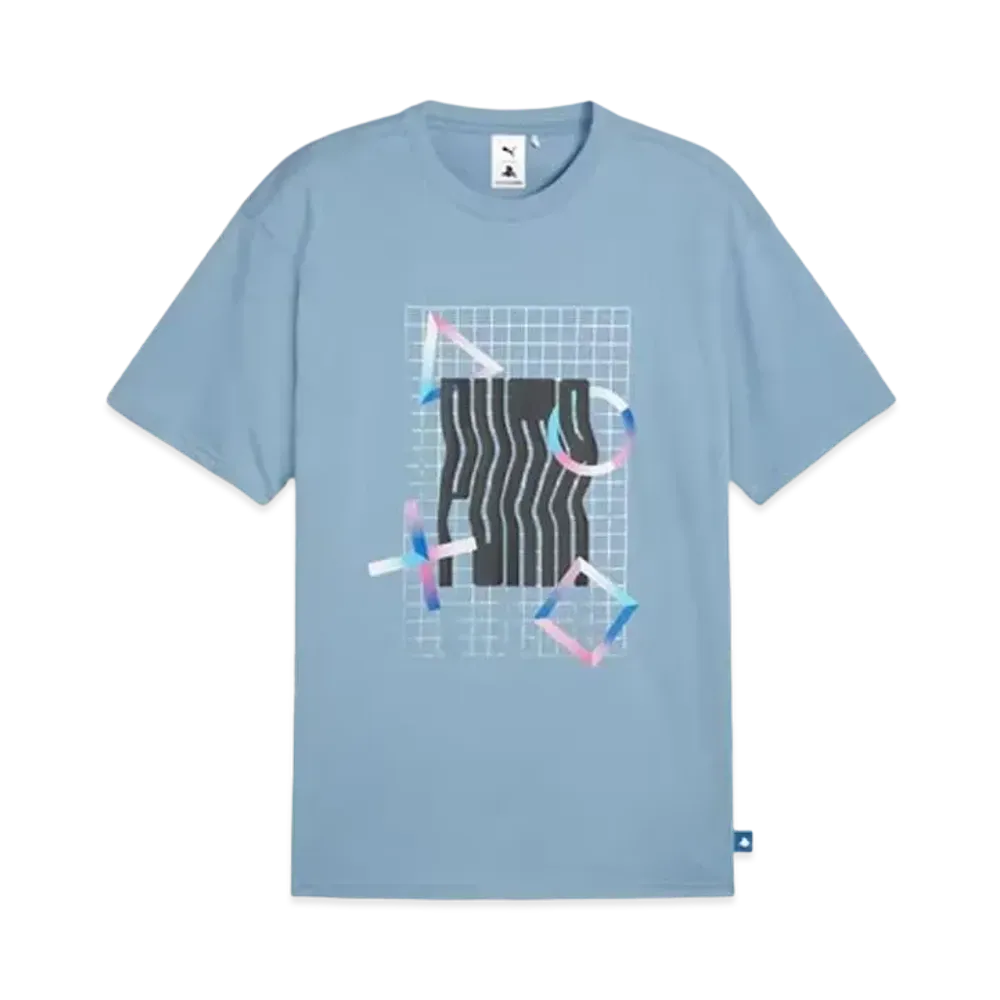 PUMA x PlayStation Men's Elevated Short Sleeve T-Shirt "Zen Blue"