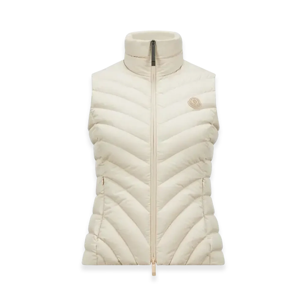 MONCLER Granes Diagonal-Quilted Down Gilet "Beige"