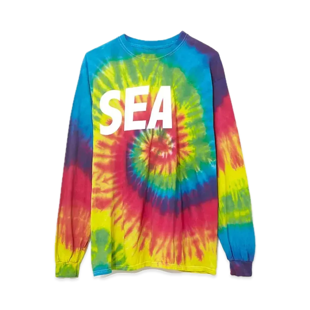 WIND AND SEA Long Sleeve Cut-Sewn Tiedye "Rainbow"