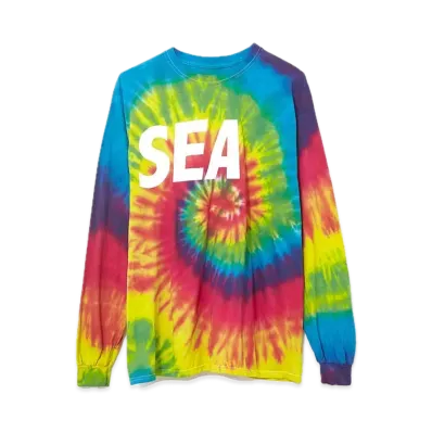 WIND AND SEA Long Sleeve Cut-Sewn Tiedye "Rainbow"