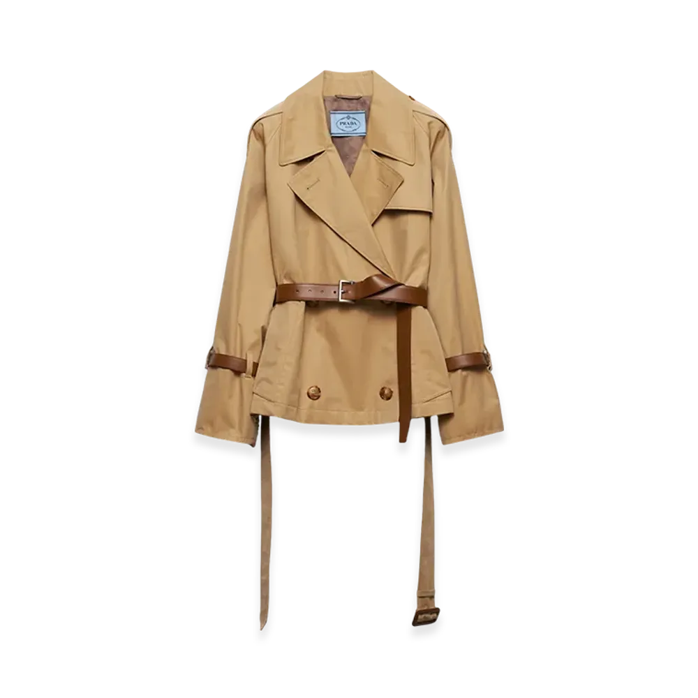PRADA Women's Cotton Twill Trench Jacket "Honey"