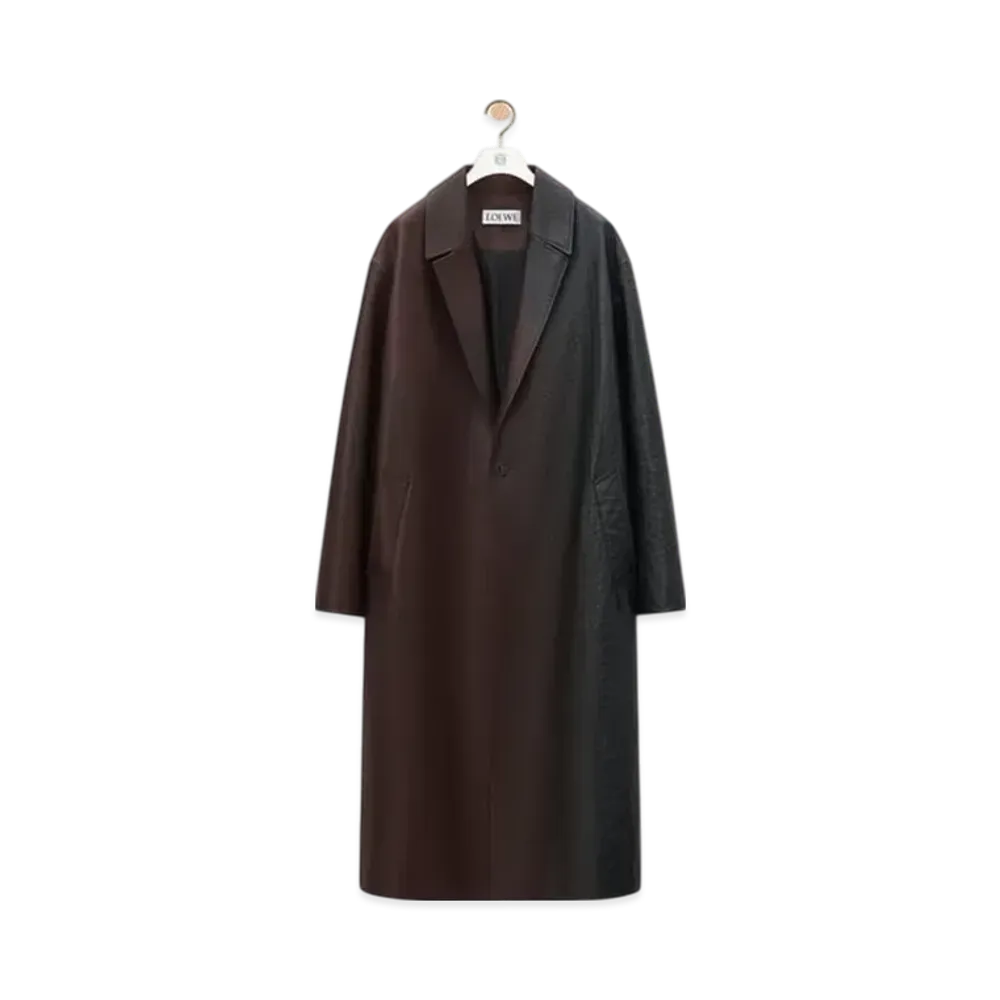 LOEWE Men's Coat in Nappa Calfskin "Dark Brown"