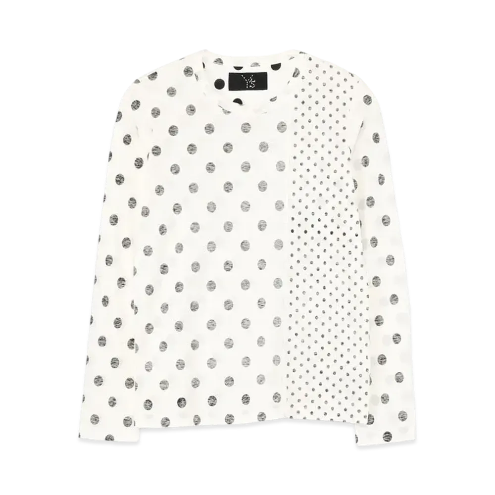 Yohji Yamamoto Y's TWISTED DOT Y's STITCH LONG T "White/Black"