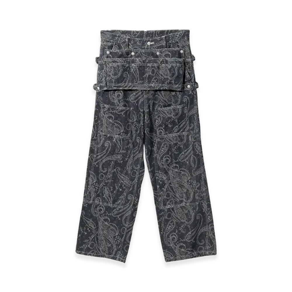 NEEDLES Apron Pants 10 Oz Denim Paisley JQ "Grey"