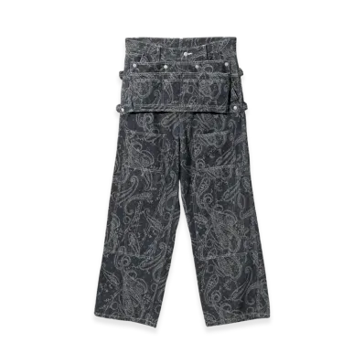 NEEDLES Apron Pants 10 Oz Denim Paisley JQ "Grey"