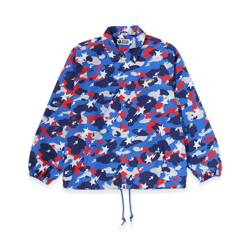 A BATHING APE Sta Strike Camo Coach Jacket "Blue"