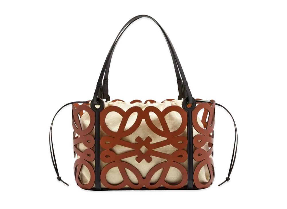 LOEWE Anagram Cut-Out Tote In Calfskin "Tan"