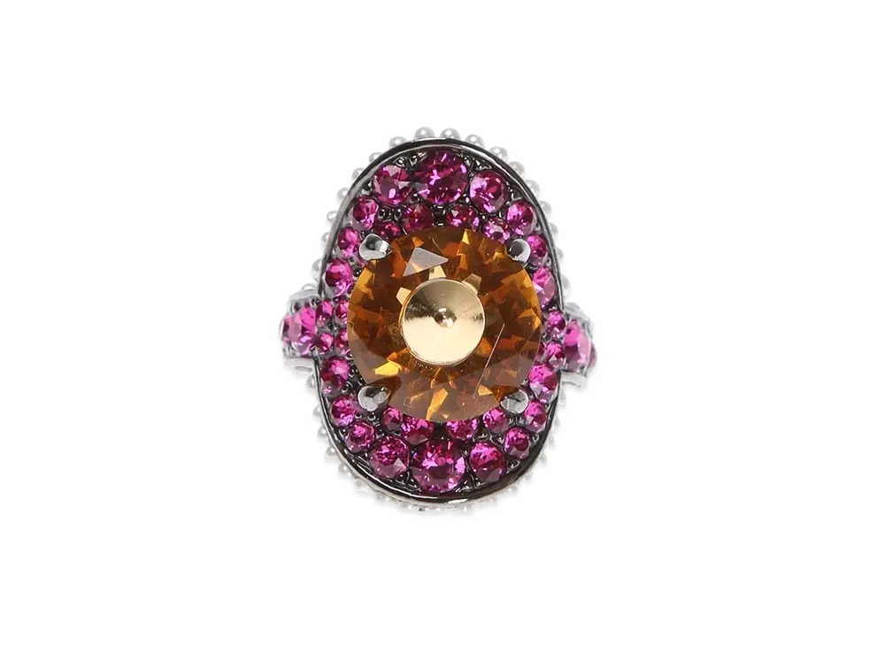 GUCCI Rivet Crystal Ring