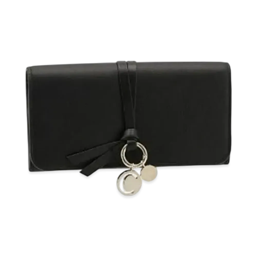 Chloe Alphabet Long Wallet In Leather "Black"