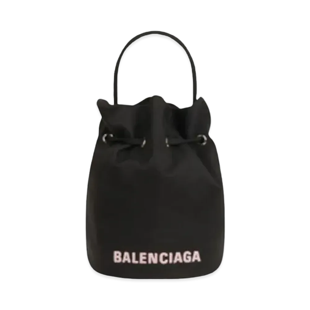 BALENCIAGA Women's Wheel XS Drawstring Bucket Bag "Black"