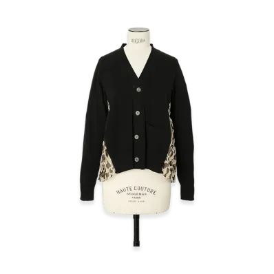 sacai Leopard Print x Knit Cardigan "Ecru/Black"