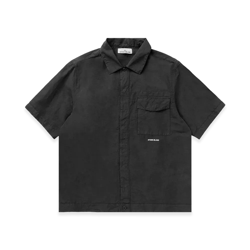 Stone Island Cotton Canvas Short Sleeve Shirt "Nevy"