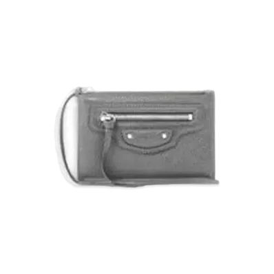 BALENCIAGA Women's Neo Classic Long Coin And Card Holder "Black/Silver"