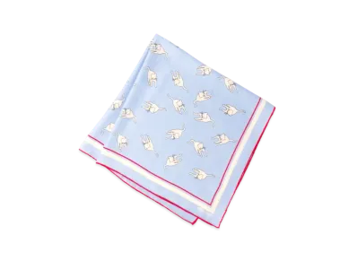 MIU MIU Printed Silk Scarf "Light Blue"