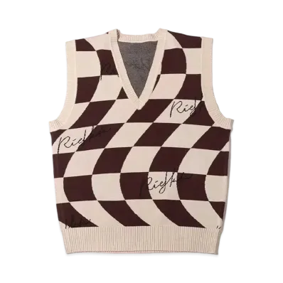 atmos pink x Riehata Block Check Vest "Beige"