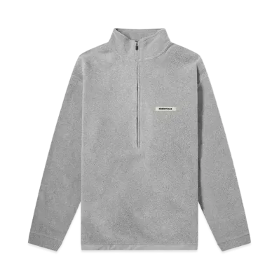 FEAR OF GOD ESSENTIALS Polar Fleece Half Zip Pullover Sweater "Grey"