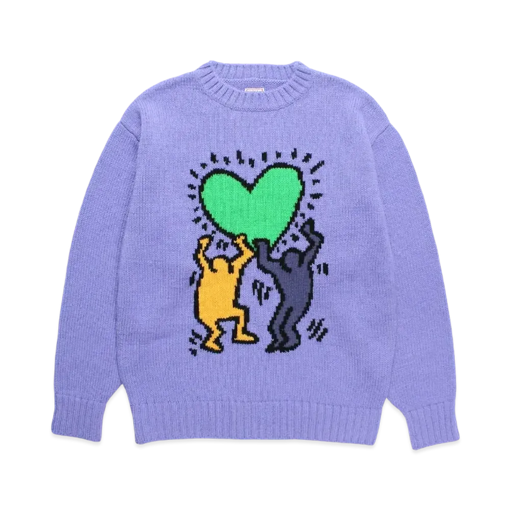 WACKO MARIA x Keith Haring Jacquard Knit Sweater "Purple"
