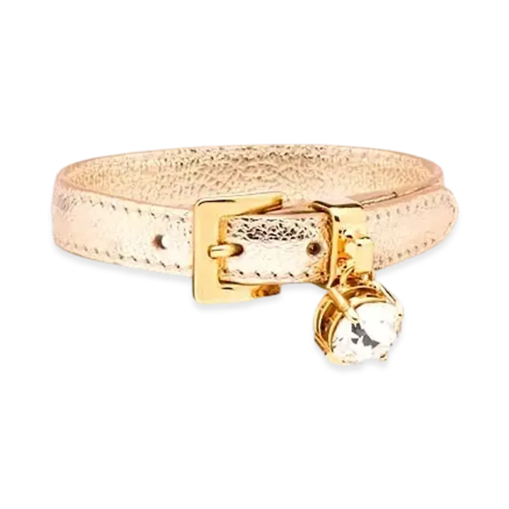 MIU MIU Madras Leather Bracelet "Gold"