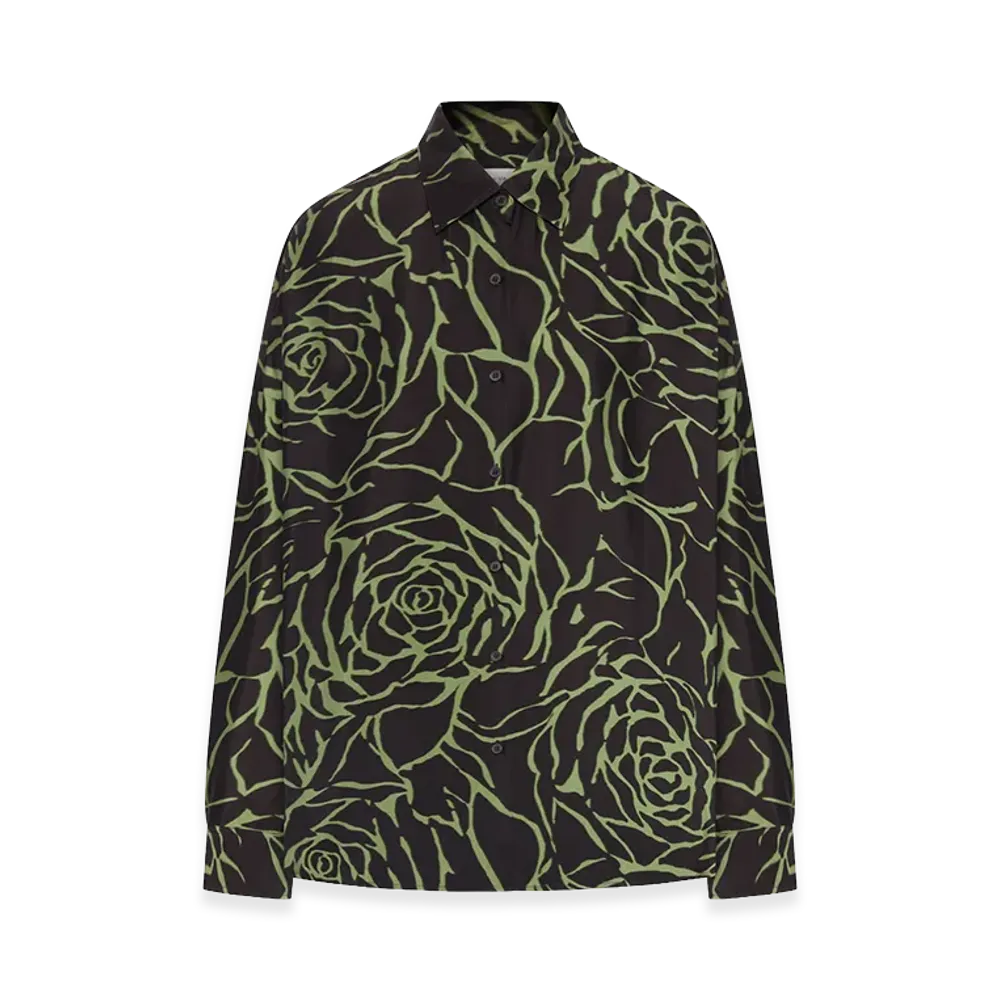 DRIES VAN NOTEN Women's Long-Sleeved Shirt With All-Over Print "Black"