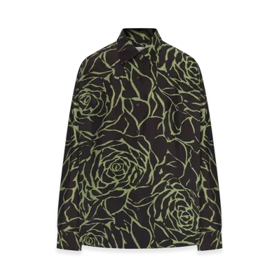 DRIES VAN NOTEN Women's Long-Sleeved Shirt With All-Over Print "Black"