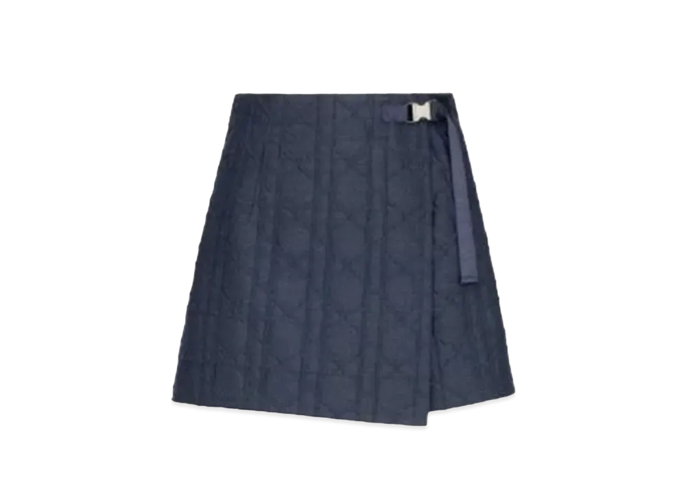 Dior Macrocannage Skort Technical Cotton Cloque with Denim Effect "Blue"