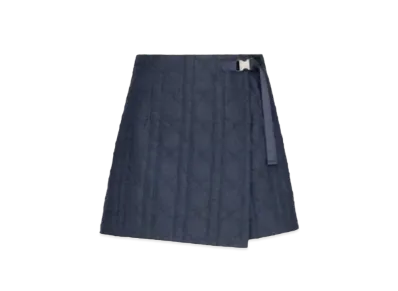 Dior Macrocannage Skort Technical Cotton Cloque with Denim Effect "Blue"