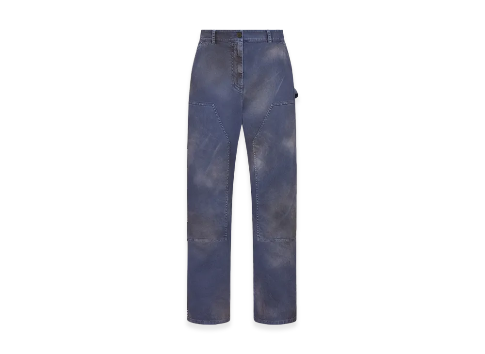 Dior Women's Cargo Pants Shaded Effect Stretch Gabardine "Blue"
